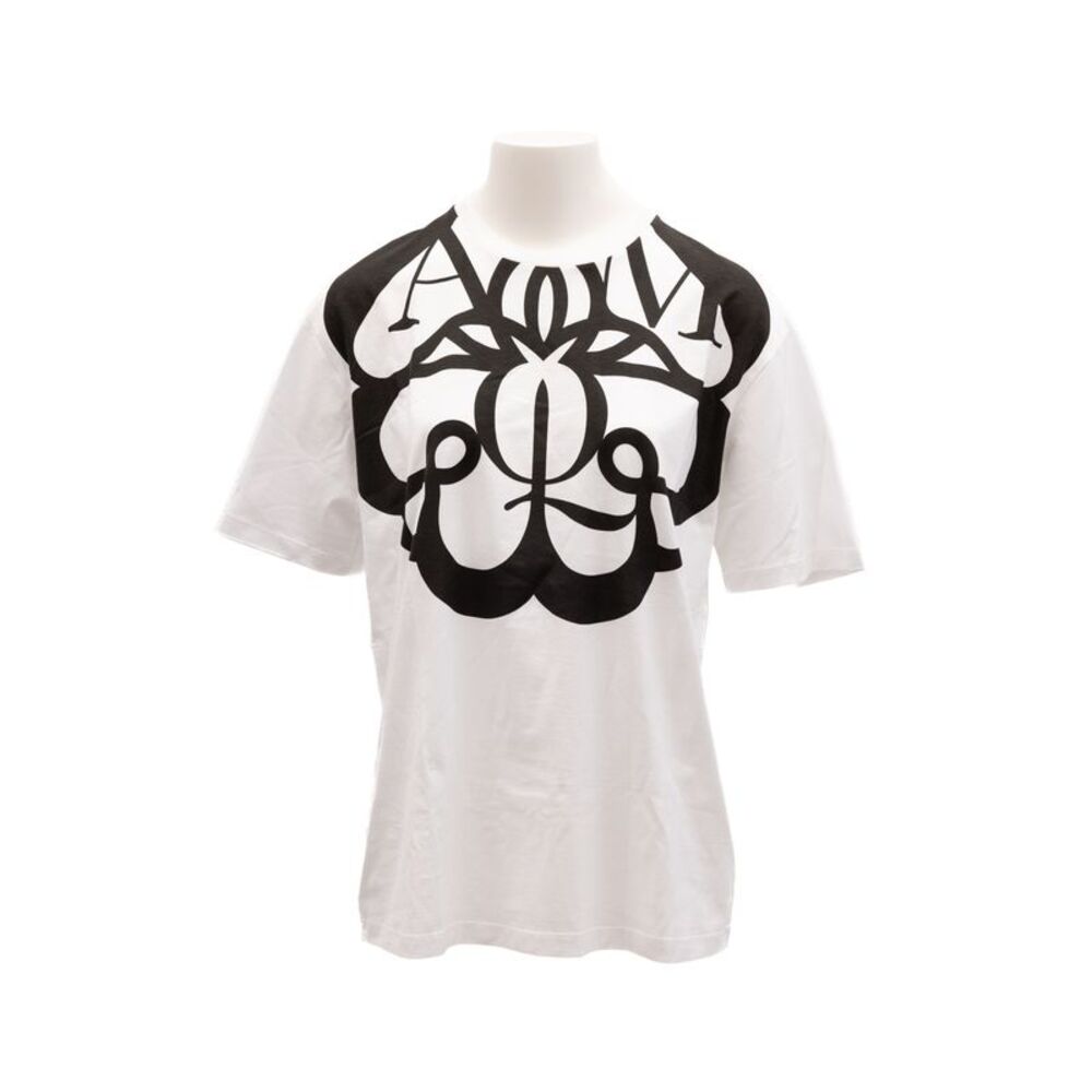 Alexander McQueen White Cotton Printed Women's T-shirt